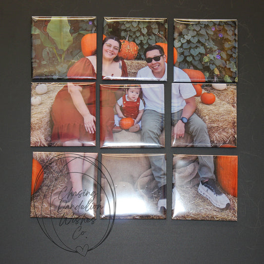 9 Piece Custom Mosaic Photo Magnets