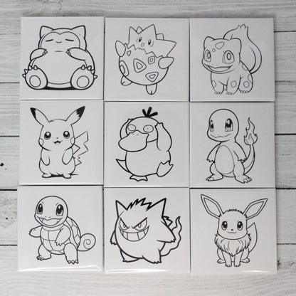 Reusable Coloring Magnets - Pokemon