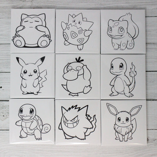 Reusable Coloring Magnets - Pokemon