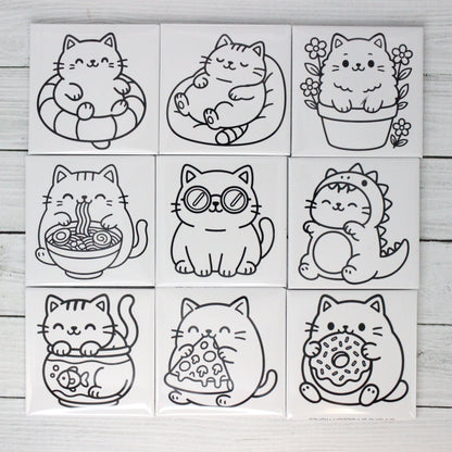 Reusable Coloring Magnets - Kittens