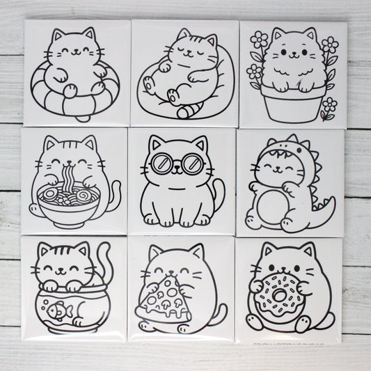 Reusable Coloring Magnets - Kittens