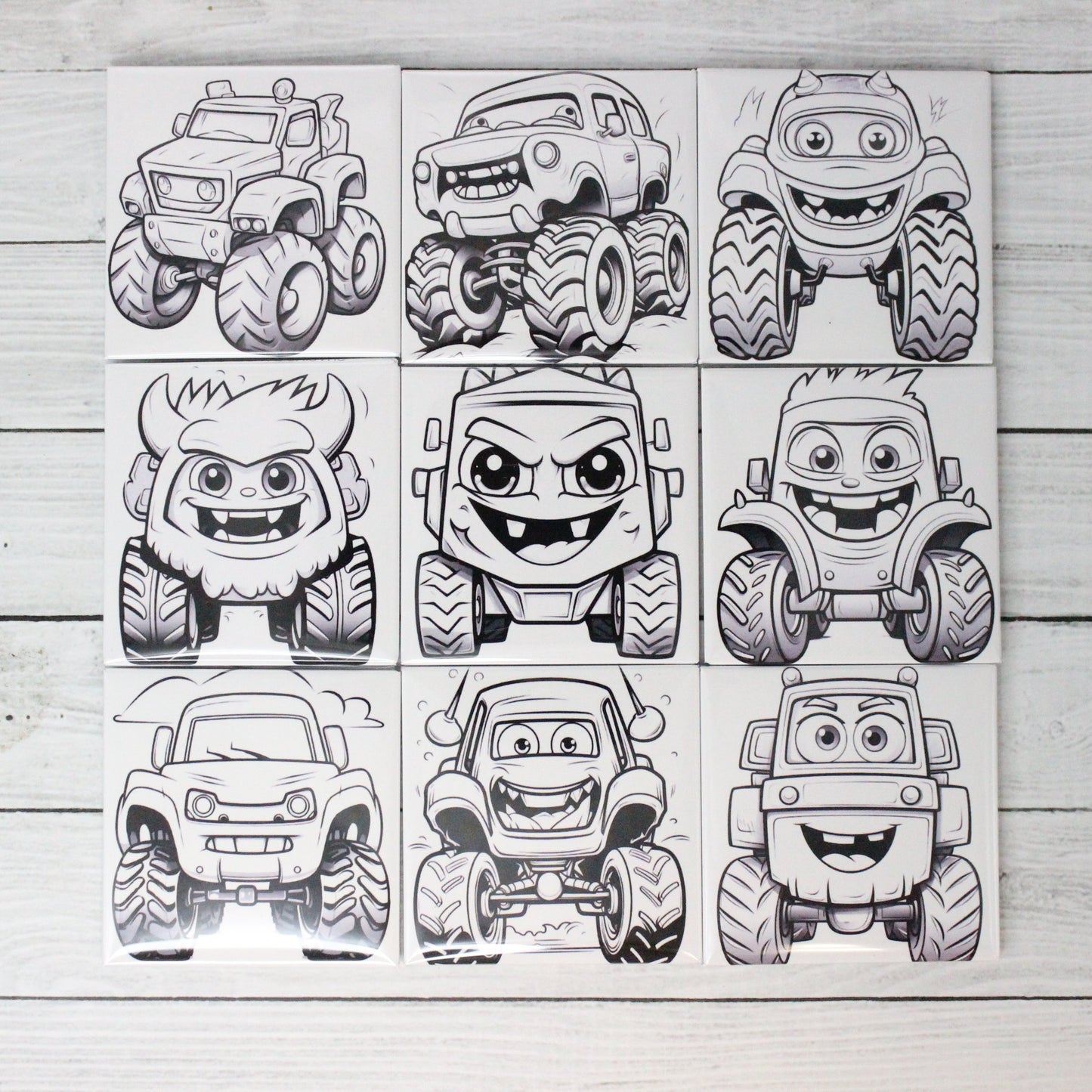 Reusable Coloring Magnets - Monster Truck