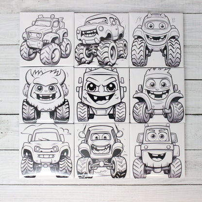 Reusable Coloring Magnets - Monster Truck