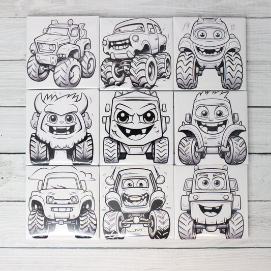 Reusable Coloring Magnets - Monster Truck