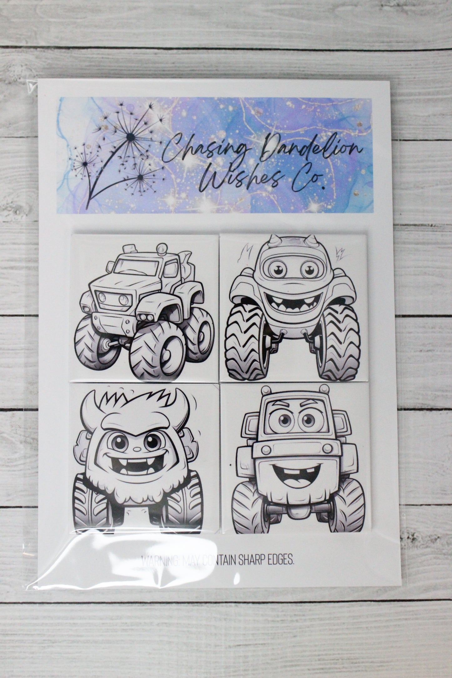 Reusable Coloring Magnets - Monster Truck